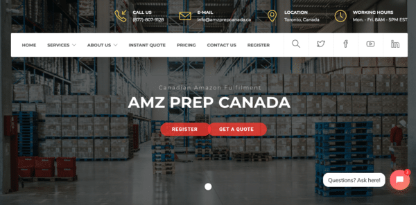 Prep center Amazon Canada