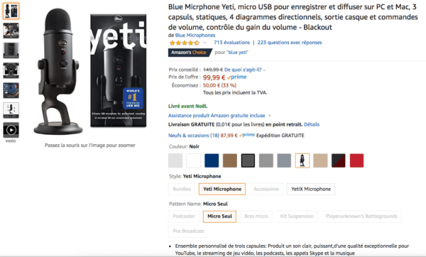 Blue Yeti le meilleur micro pour enregistrer des vidéos youtube