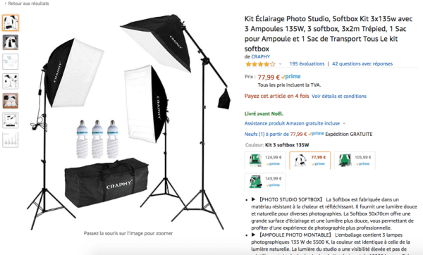 kit éclairage softbox pour les youtubeurs professionnels