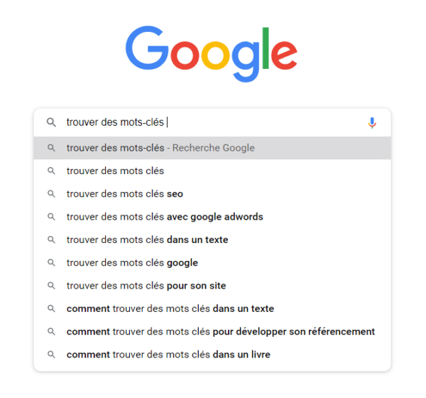 Outil Google Suggest rédaction web