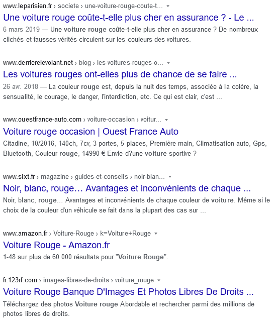 Exemple concurrent moteur de recherche Google
